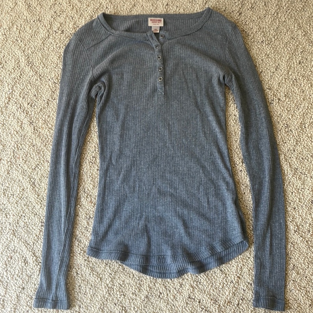 Mossimo tight long sleeve shirt, gray, XS